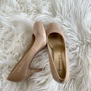 Madden Girl Women Getta Nude Patent High Heel Pumps Size 8
